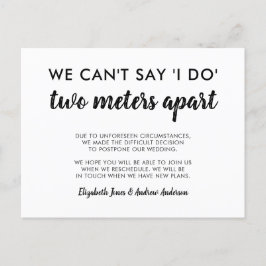 2メートルの距離を保て　延期になった結婚式の日程変更 案内ポストカード