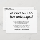 2メートルの距離を置いた延期結婚 案内ポストカード (正面/裏面)