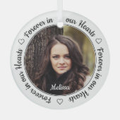 2モダンつのハートで永遠に記念撮影 ガラスオーナメント (正面)