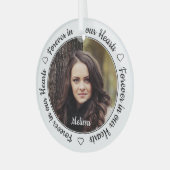 2モダンつのハートで永遠に記念撮影 ガラスオーナメント (正面左)