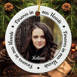 2モダンつのハートで永遠に記念撮影 セラミックオーナメント