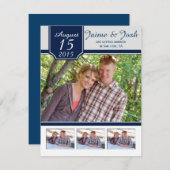 #2モダンな海軍および灰色の写真は日付を救います セーブザデート (正面/裏面)