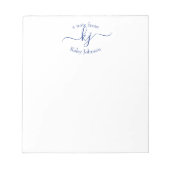 2モダンガーリーモノグラム名メモ（メモ帳から） ノートパッド (正面)