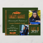 2モダンフォトグリーンとオレンジのグラード発表 案内状 (正面/裏面)