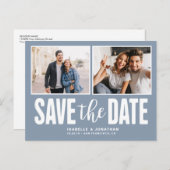 2モダンフォトダスティブルーセーブザ日付 案内ポストカード (正面/裏面)