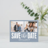 2モダンフォトダスティブルーセーブザ日付 案内ポストカード (スタンド正面)