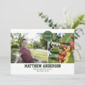 2モダンフォト卒業招待状-緑 招待状 (スタンド正面)