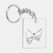 2モダン人の手を握る名前をカスタムする結婚 キーホルダー (正面左)