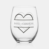 2モダン人の手を握る名前をカスタムする結婚 ステムなしワイングラス (裏面)