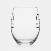 2モダン人の手を握る名前をカスタムする結婚 ステムなしワイングラス (左)