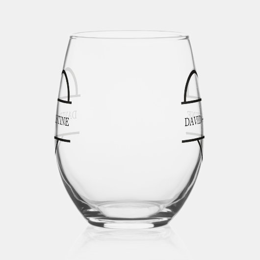 2モダン人の手を握る名前をカスタムする結婚 ステムなしワイングラス (左)