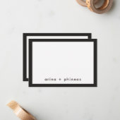 2モダン人ミニマルの感謝状白黒 ノートカード (正面/裏面インサイチュ)