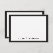 2モダン人ミニマルの感謝状白黒 ノートカード (正面/裏面)