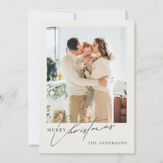 2モダン写真メリークリスマス シーズンカード (正面)