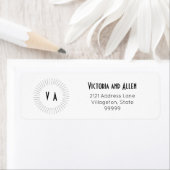 2モダン文字モノグラム差出人住所ラベル ラベル (インサイチュ)