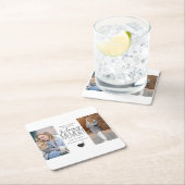 2モダン枚の写真が思い出の賛辞を愛 スクエアペーパーコースター (インサイチュ)