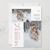 2モダン枚の写真の後結婚で楽しく シーズンカード (正面)