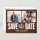 2モダン枚の写真の濃い木が日付を救う 案内ポストカード (正面/裏面)