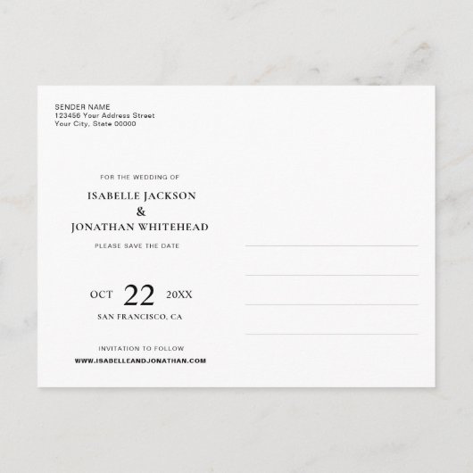 2モダン枚の写真の濃い木が日付を救う 案内ポストカード (裏面)