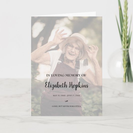 2モダン枚の写真を愛する思い出葬プログラム プログラム (正面)