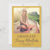 2モダン枚の黄色の茶色のグラデーションのお知らせ 招待状 (正面)