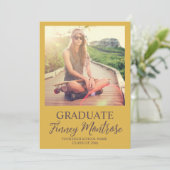 2モダン枚の黄色の茶色のグラデーションのお知らせ 招待状 (スタンド正面)