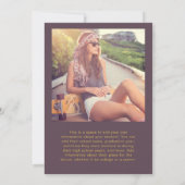 2モダン枚の黄色の茶色のグラデーションのお知らせ 招待状 (裏面)