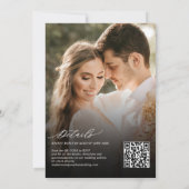 2モダン エレガント写真QRコード全結婚体 招待状 (裏面)