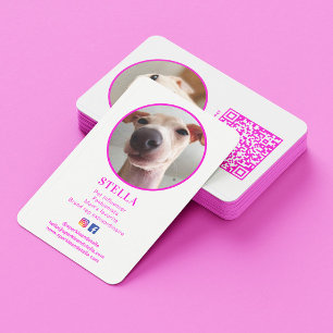 2モダン Photo Dog PetソーシャルメディアQRコード 名刺