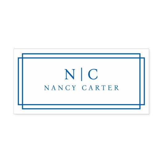 2モノグラム幾何縁ど セルフインキングスタンプ (デザイン)