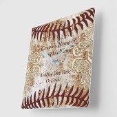 2ユニーク人の野球パーソナライズされたのギフ結婚ト スクエア壁時計 (傾斜)