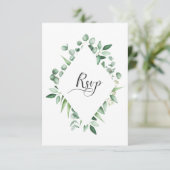 #2ユーカリの羨望の水彩画RSVP 出欠カード (スタンド正面)