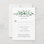 #2ユーカリの羨望の水彩画RSVP 出欠カード (裏面)