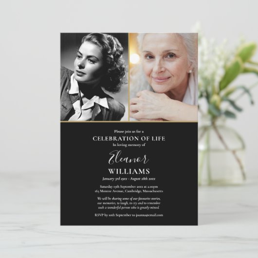 2ライフ葬儀お祝いの写真招待状 招待状 (スタンド正面)