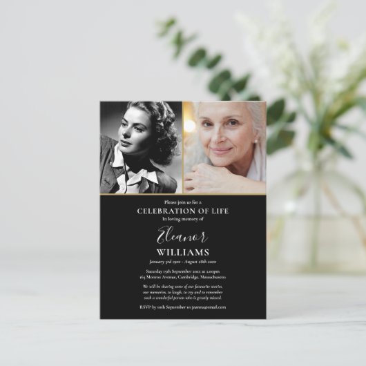 2ライフ葬儀お祝いの写真招待状 案内ポストカード (スタンド正面)