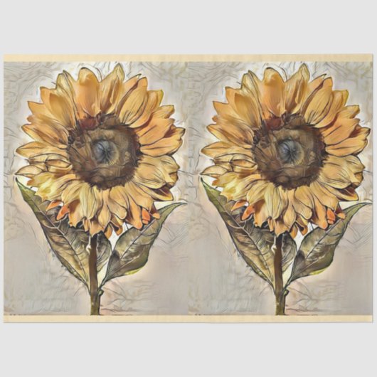 2ラグジュアリーエレガントウォーターカラーサンフラワーコレクション 薄葉紙 (正面)