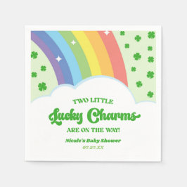 2ラッキーチャームレインボーツインズベビーシャワー スタンダードカクテルナプキン