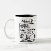 2ラブラドールおよびパパ ツートーンマグカップ (左)