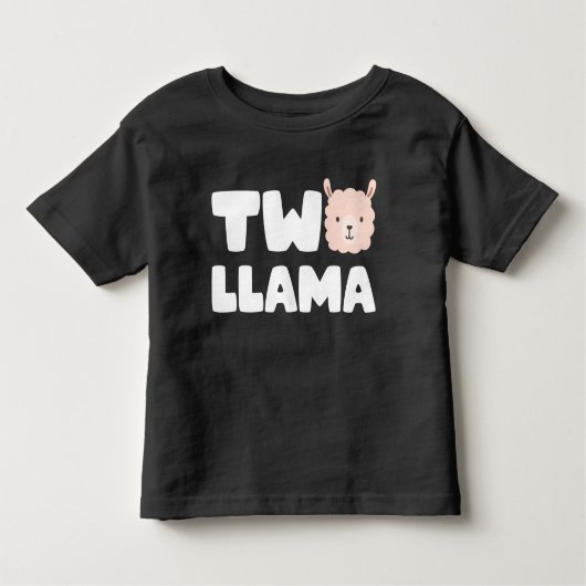 2ラマ2歳の誕生日ラマをテーマにした2歳 トドラーTシャツ (正面)