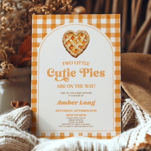 2リトルかわいこちゃんパイレトロツインズベビーシャワー 招待状