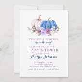 2リトルカボキンツインボーイガール秋ベビーシャワー 招待状 (正面)