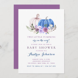 2リトルカボキンツインボーイガール秋ベビーシャワー 招待状