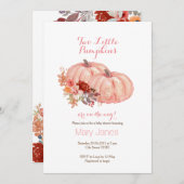 2リトルカボンプキンツインバラ金ゴールド 招待状 (正面/裏面)