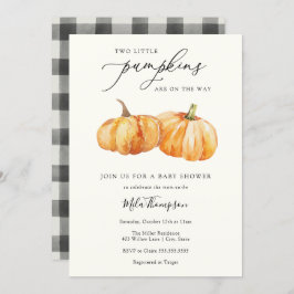 2リトルカンプキンツインベビーブシャワー招待状 招待状