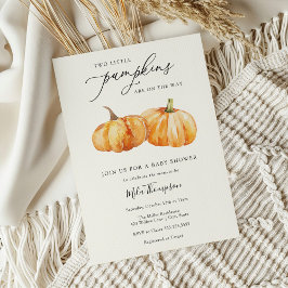 2リトルカンプキンツインベビーブシャワー招待状 招待状