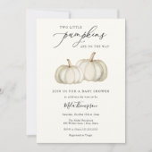 2リトルカンプキンツインベビーブシャワー招待状 招待状 (正面)