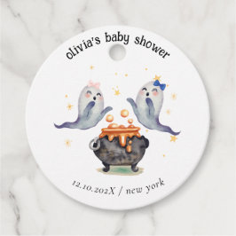 2リトルボス幽霊ハロウィンツインズベビーシャワー フェイバータグ