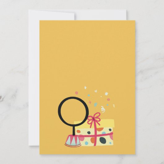 2リングや輪サーカス動物シール2nd誕生日招待状 招待状 (裏面)