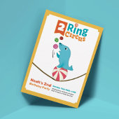 2リングや輪サーカス動物シール2nd誕生日招待状 招待状