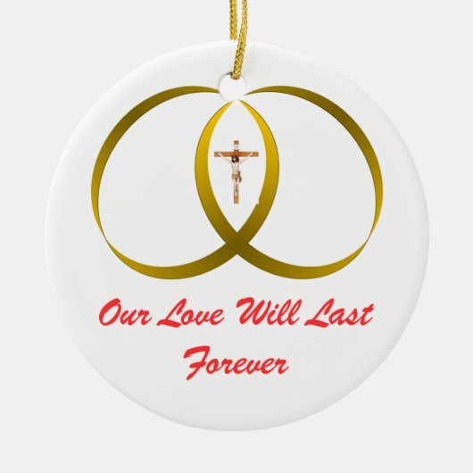 2リング&イエス。 セラミックオーナメント (正面)